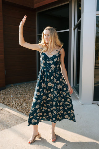 Navy Floral Dress *final sale
