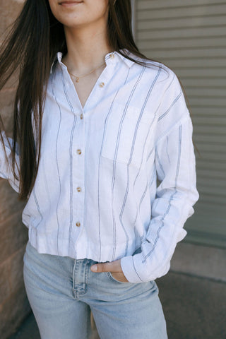 Miranda Shirt, White Blue