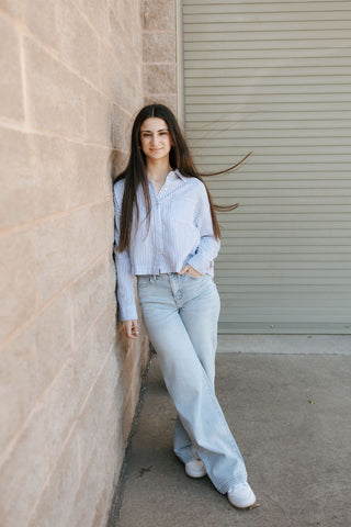 Madelyn Shirt, Blue Stripe