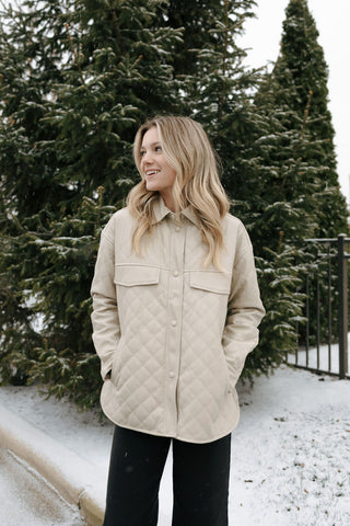 Quilted Jacket, Stone *final sale