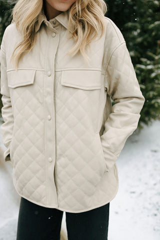 Quilted Jacket, Stone *final sale