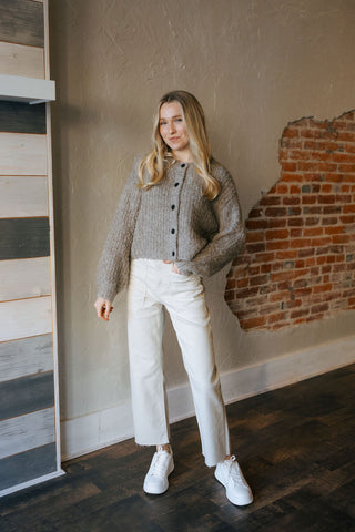 Button Front Cardigan, Latte *final sale