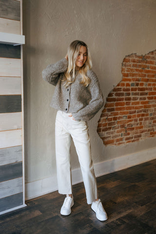 Button Front Cardigan, Latte *final sale