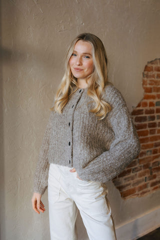 Button Front Cardigan, Latte *final sale