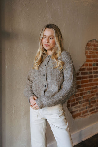 Button Front Cardigan, Latte *final sale