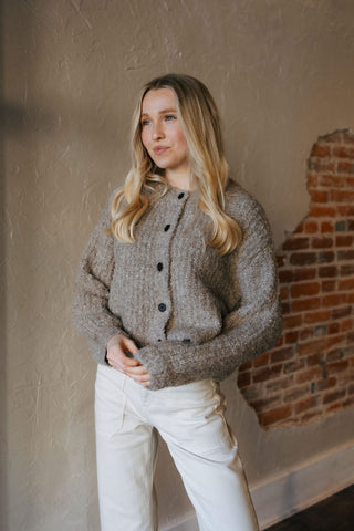 Button Front Cardigan, Latte *final sale