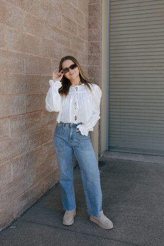 Scalloped Hem Balloon Top