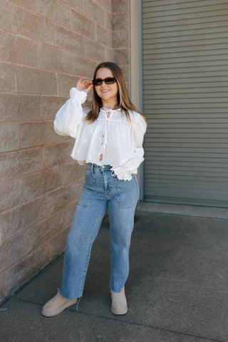 Scalloped Hem Balloon Top