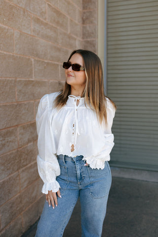 Scalloped Hem Balloon Top