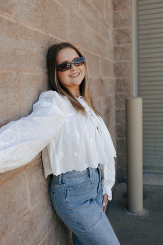 Scalloped Hem Balloon Top