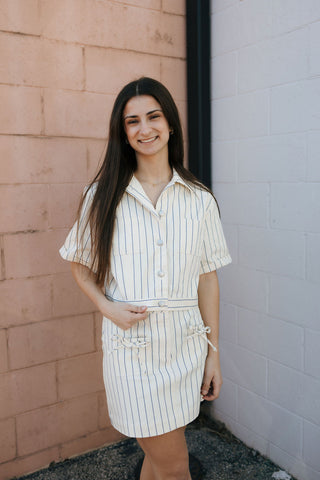 Stripe Jacket, Blue/Off White