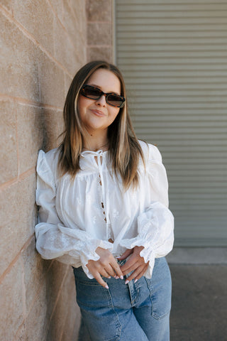 Scalloped Hem Balloon Top