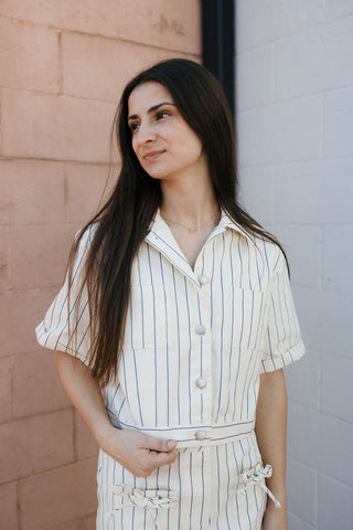 Stripe Jacket, Blue/Off White
