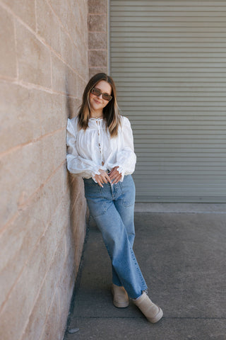 Scalloped Hem Balloon Top