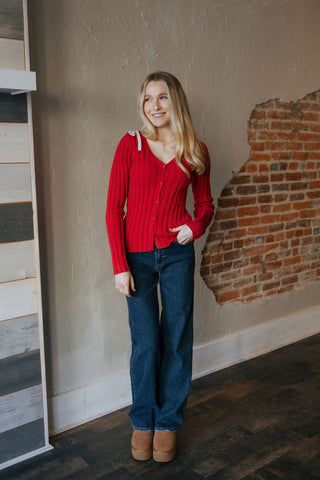 Red/Blush Cardigan *final sale