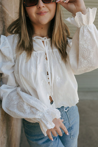 Scalloped Hem Balloon Top