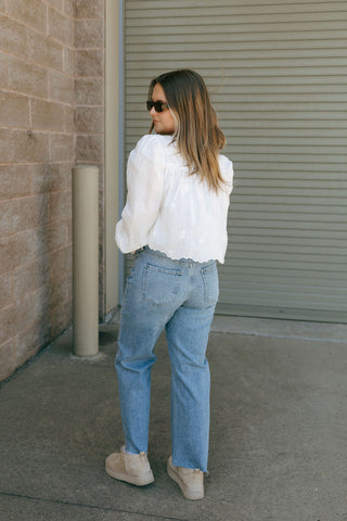 Scalloped Hem Balloon Top