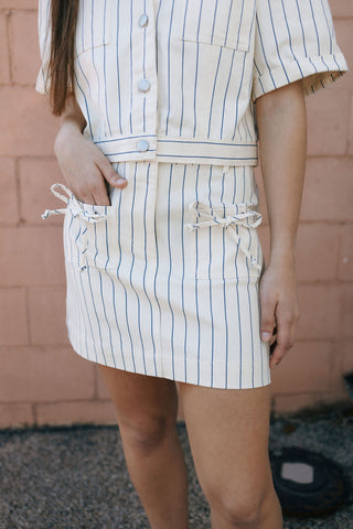 Stripe Skirt, Blue/Off White