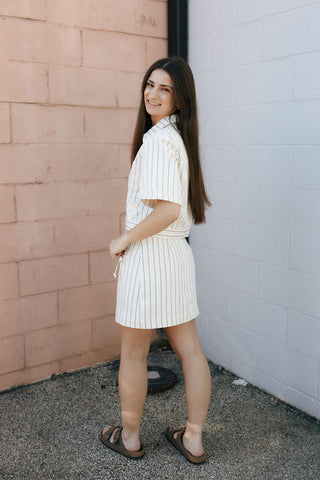 Stripe Skirt, Blue/Off White