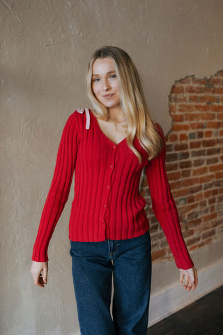 Red/Blush Cardigan *final sale