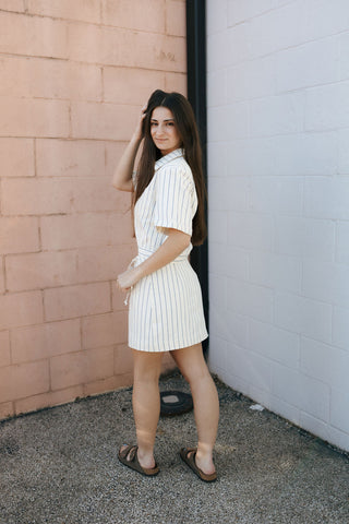 Stripe Skirt, Blue/Off White