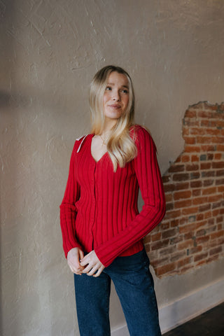 Red/Blush Cardigan *final sale
