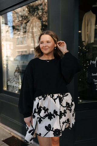 Isabel Dress, Black/White *final sale