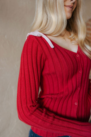 Red/Blush Cardigan *final sale
