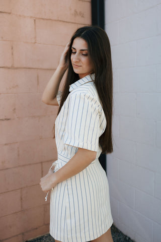 Stripe Skirt, Blue/Off White