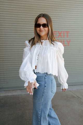 Scalloped Hem Balloon Top