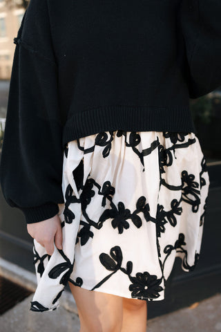 Isabel Dress, Black/White *final sale
