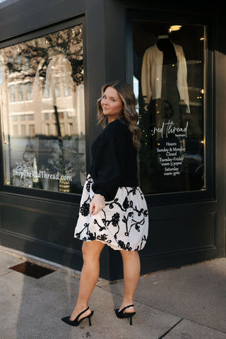 Isabel Dress, Black/White *final sale