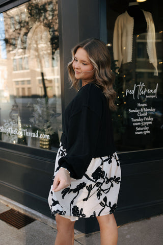 Isabel Dress, Black/White *final sale