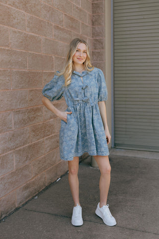 Denim Jacquard Dress