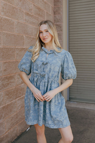 Denim Jacquard Dress