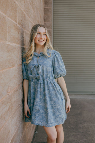 Denim Jacquard Dress