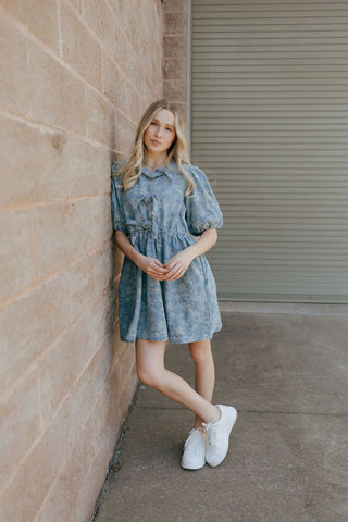 Denim Jacquard Dress