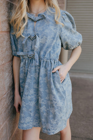 Denim Jacquard Dress