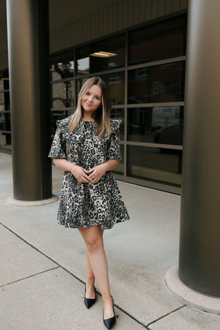 Leopard Collared Mini Dress *Final Sale