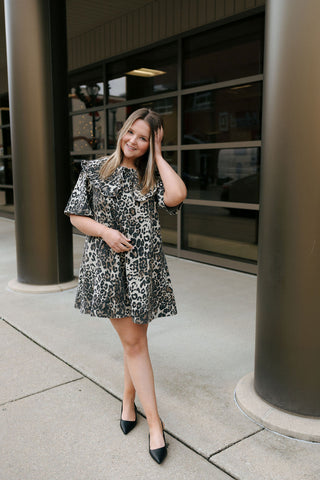 Leopard Collared Mini Dress *Final Sale