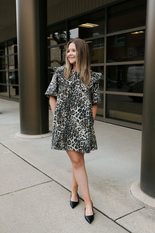 Leopard Collared Mini Dress *Final Sale