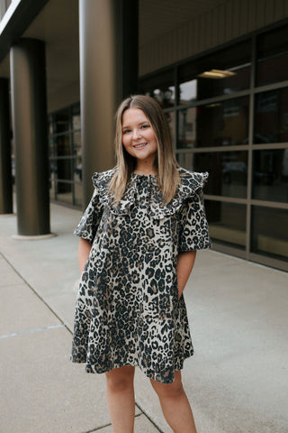 Leopard Collared Mini Dress *Final Sale