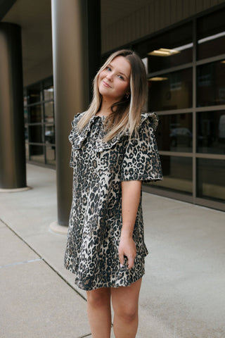 Leopard Collared Mini Dress *Final Sale