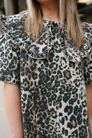 Leopard Collared Mini Dress *Final Sale