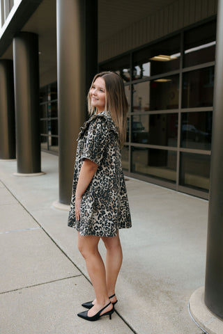 Leopard Collared Mini Dress *Final Sale