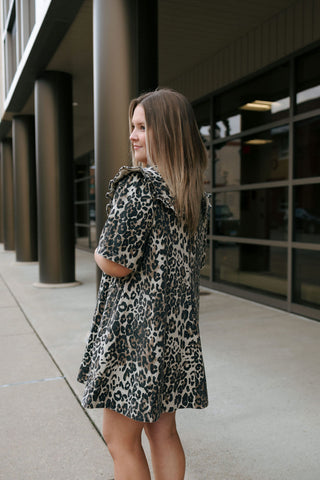 Leopard Collared Mini Dress *Final Sale