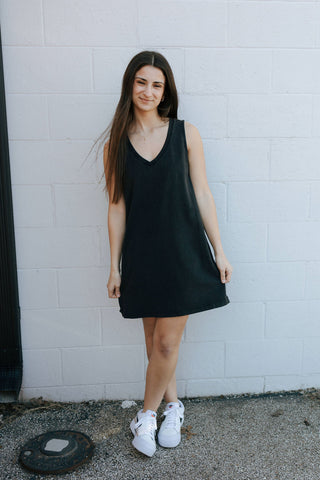 Sloane V Neck Mini Dress, Black by Z Supply