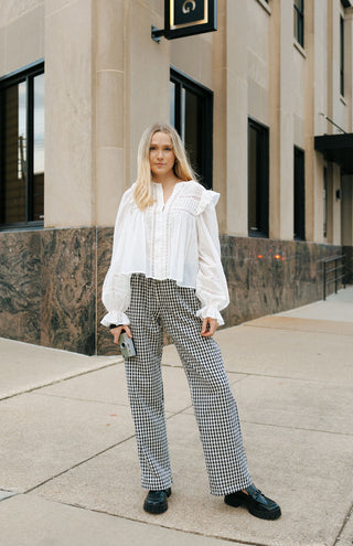 Ruffle Shoulder Top, Off White *final sale