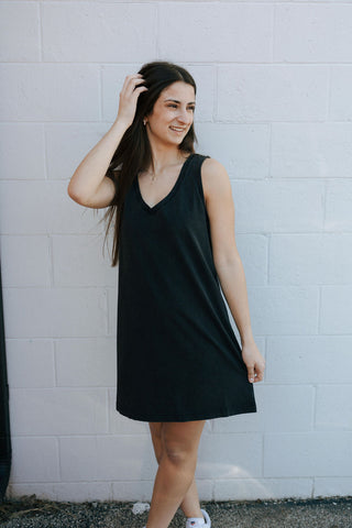 Sloane V Neck Mini Dress, Black by Z Supply