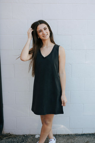 Sloane V Neck Mini Dress, Black by Z Supply